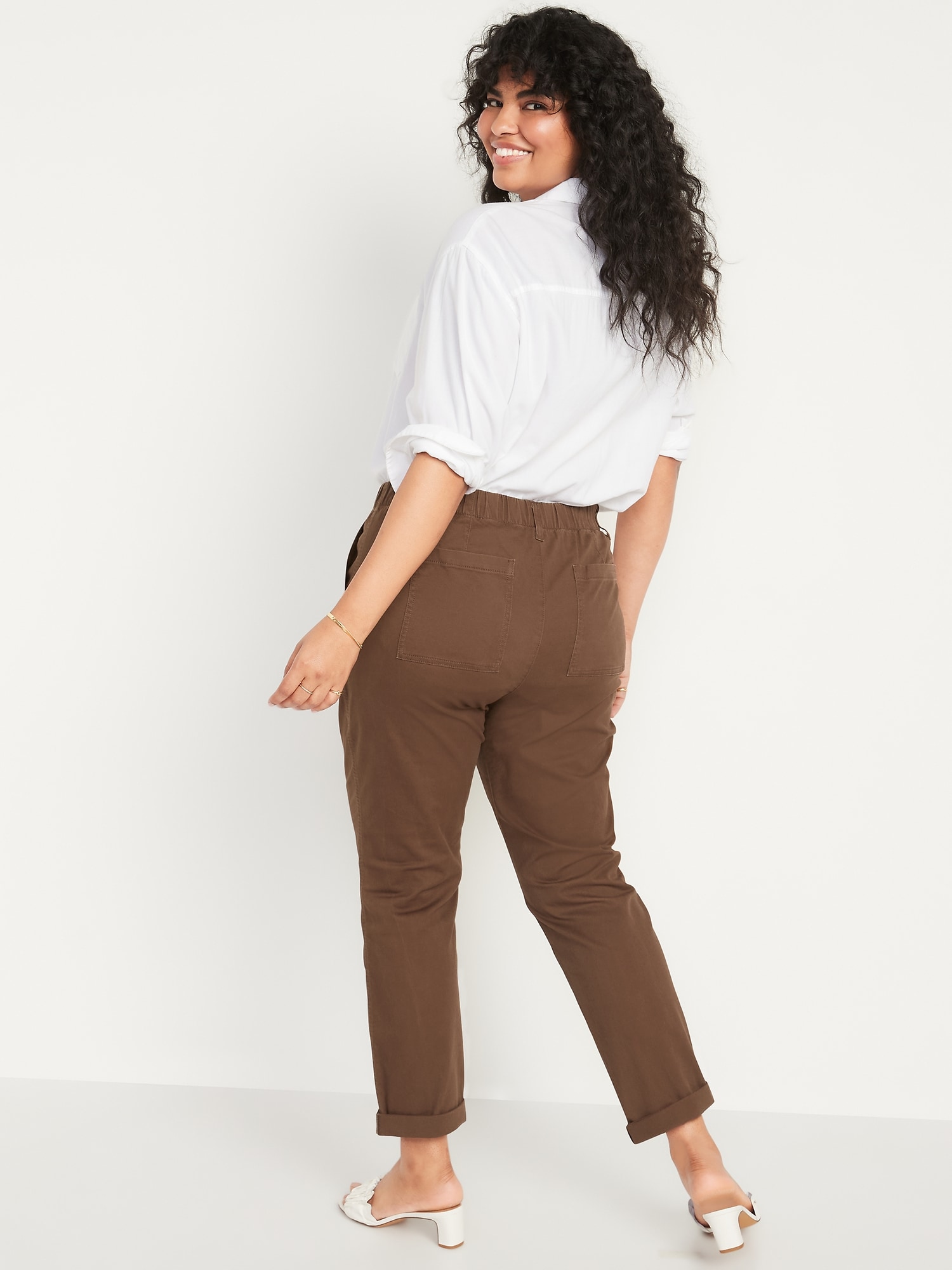 High-Waisted OGC Chino Cropped Workwear Pants for Women