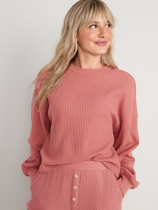 waffle knit pajama top