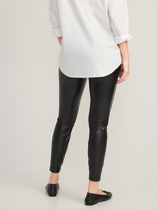 Image number 2 showing, High-Rise Faux Leather Leggings for Women