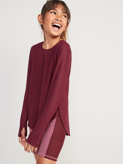 Breathe ON Long-Sleeve Tulip-Hem Top for Girls | Old Navy