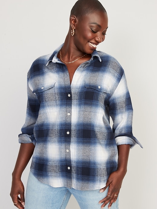 Image number 5 showing, Flannel Boyfriend Tunic Shirt