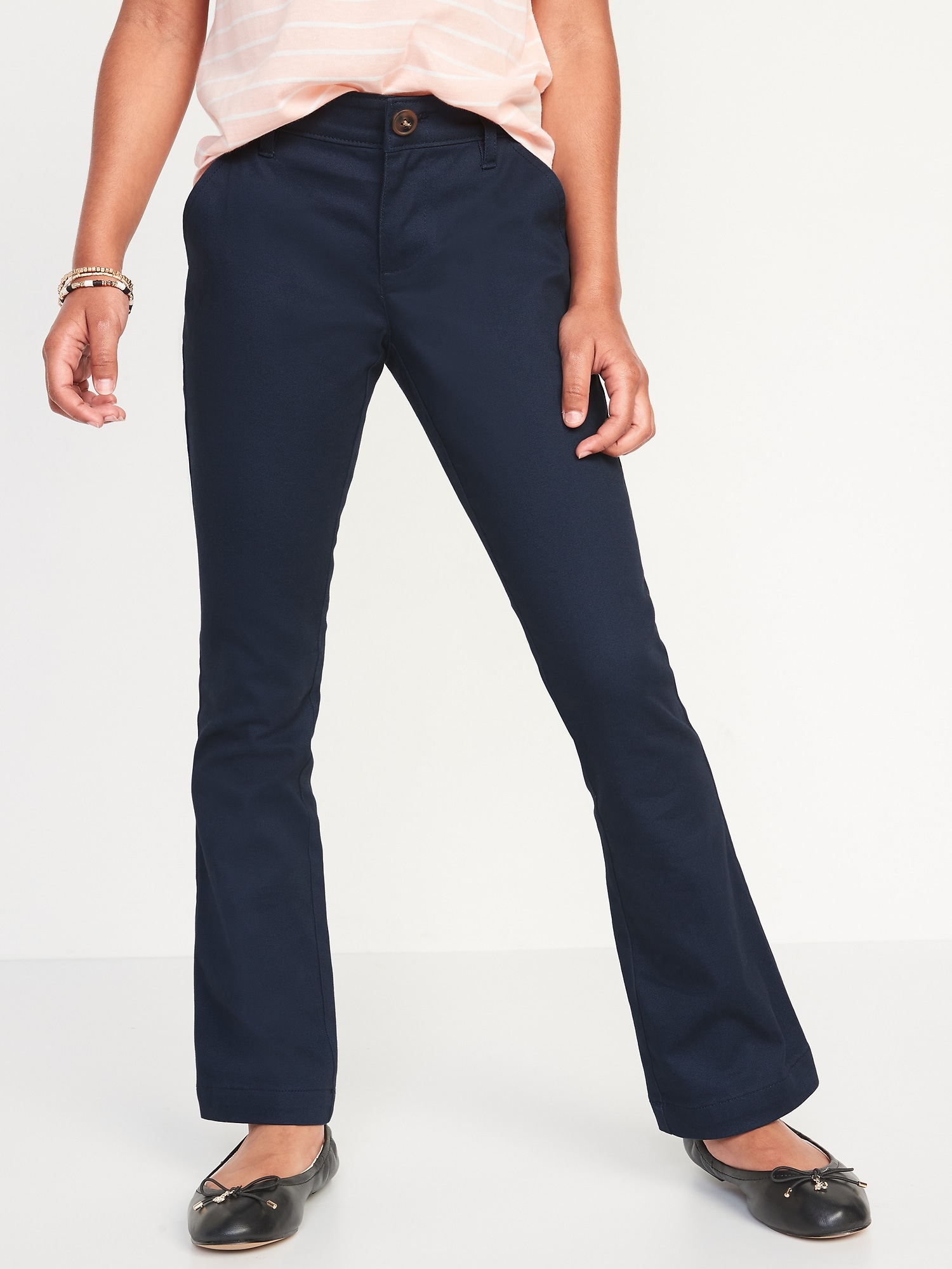 Beverly Hills Polo Club Girls' School Uniform Pants - 2 Pack Stretch Skinny  Fit Khaki Pants (4-16) - Walmart.com