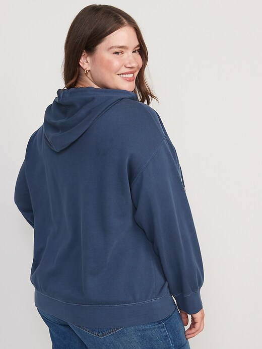 Image number 6 showing, Logo-Graphic Specially-Dyed Zip-Front Hoodie for Women