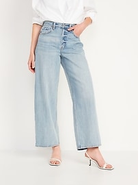 High-Waisted Baggy Wide-Leg Jeans for Girls, Old Navy