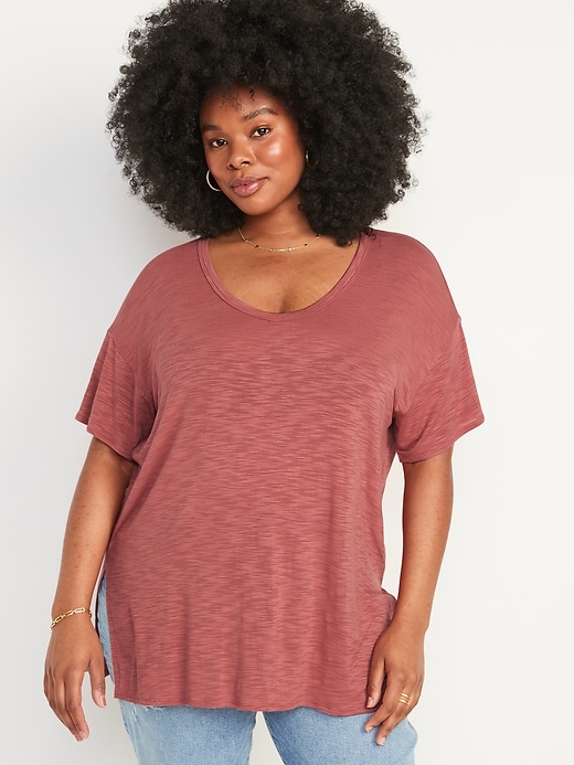 Image number 5 showing, Oversized Luxe Voop-Neck Tunic T-Shirt