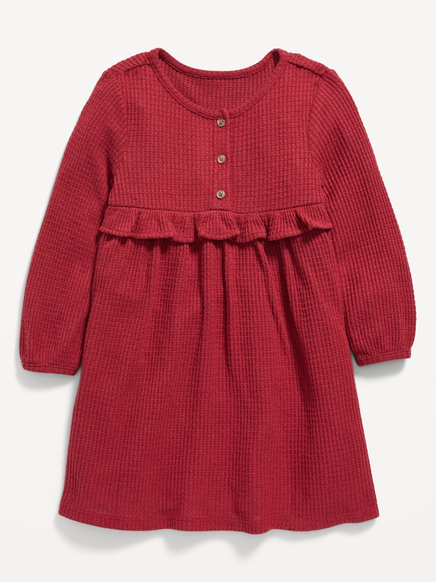 LongSleeve ThermalKnit Henley Dress for Toddler Girls Old Navy