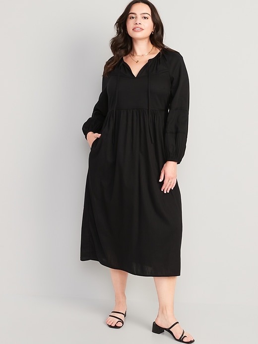 Image number 5 showing, Long-Sleeve All-Day Midi Swing Dress