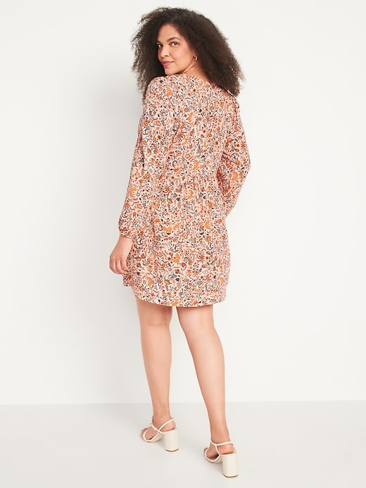Image number 6 showing, Puff-Sleeve Floral Mini Swing Dress for Women