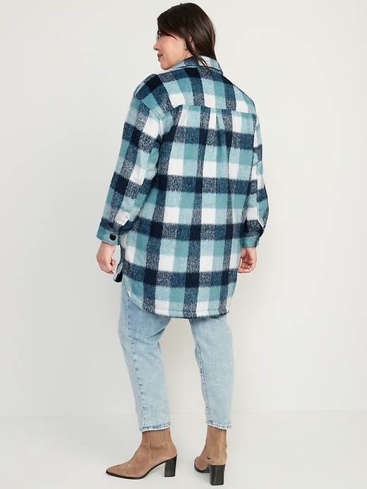 Image number 8 showing, Printed Flannel Long Utility Shacket for Women