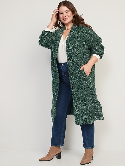 Image number 7 showing, Relaxed Textured Overcoat for Women