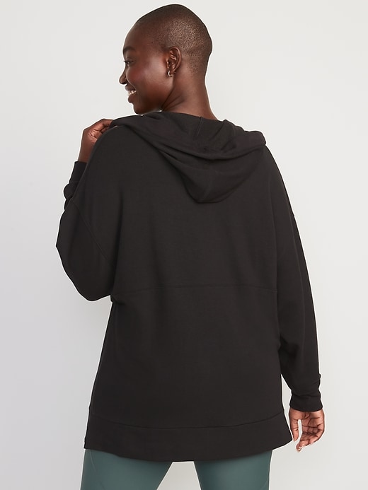 Image number 6 showing, Live-In Cozy-Knit French-Terry Tunic Hoodie