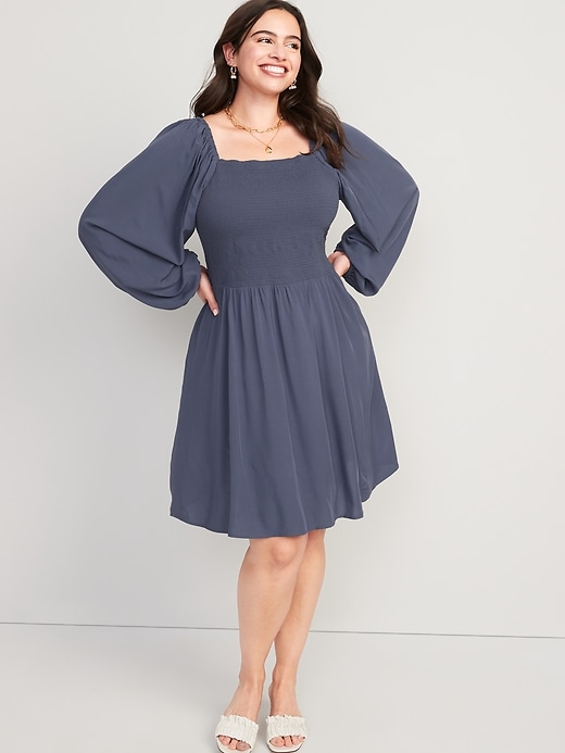 Image number 5 showing, Fit & Flare Smocked Mini Dress