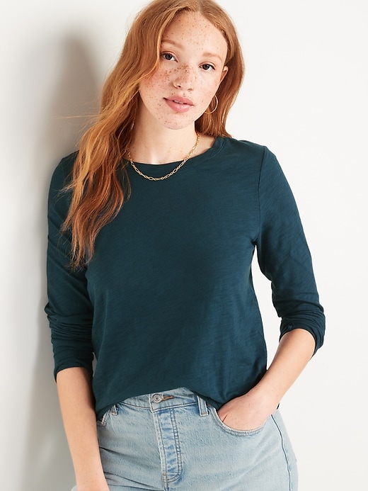 EveryWear Crew-Neck Slub-Knit Long-Sleeve T-Shirt | Old Navy