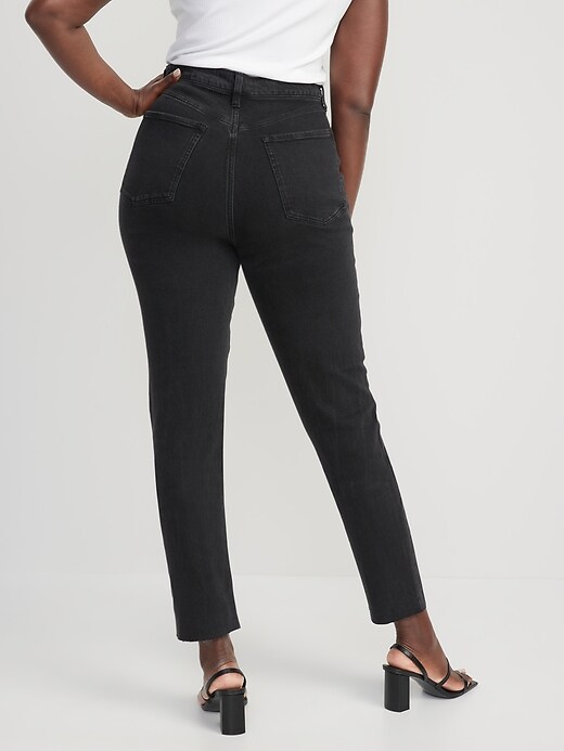 Image number 6 showing, Higher High-Waisted O.G. Straight Cut-Off Black Ankle Jeans for Women