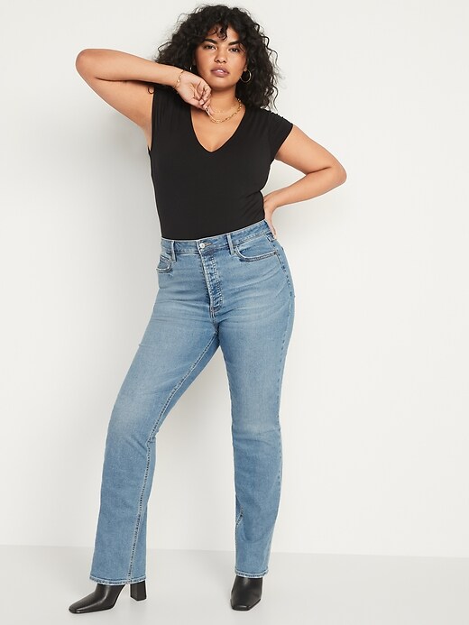 Image number 3 showing, Extra High-Waisted Button-Fly Kicker Boot-Cut Jeans