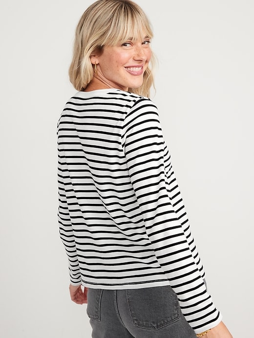 Image number 2 showing, Long-Sleeve EveryWear Striped T-Shirt for Women