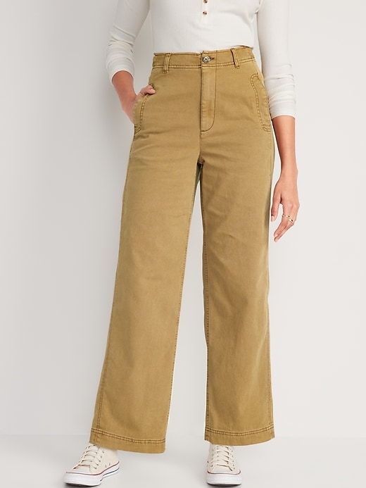 Image number 1 showing, Extra High-Waisted Wide-Leg Workwear Pants for Women