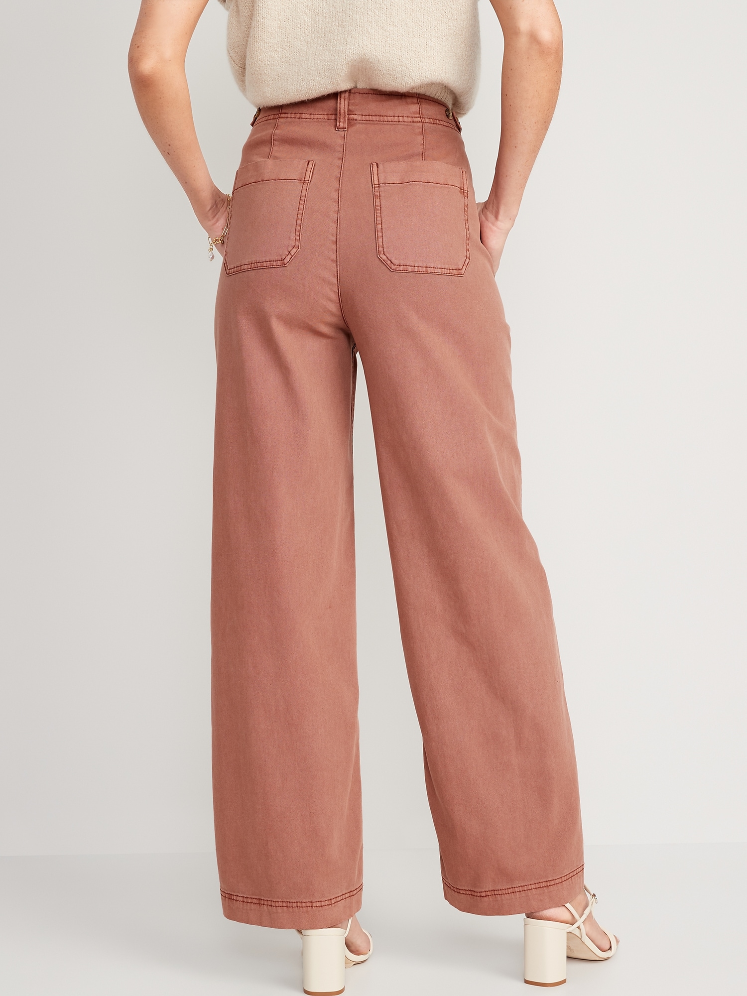 Old Navy, Pants & Jumpsuits, Nwot Womens Tan High Waisted Canvas Wide Leg  Workwear Pants Size 8 Tall