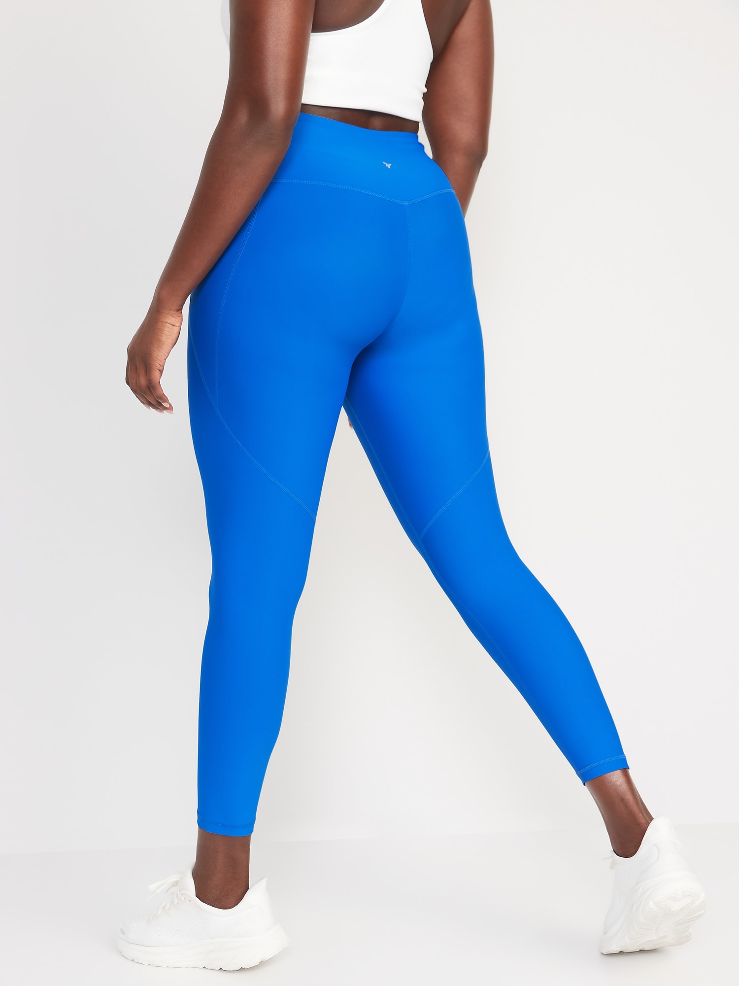 OLD NAVY High Waisted PowerSoft Side-Pocket Crop Leggings Blue Ivy