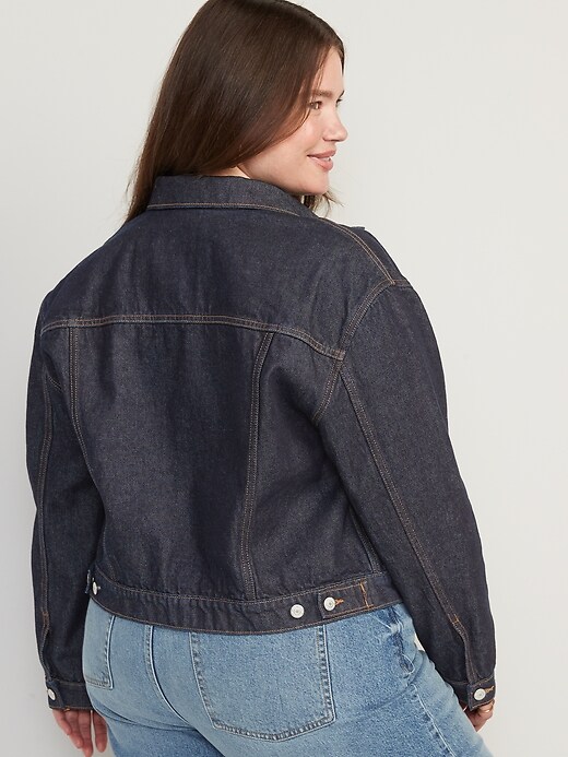 Image number 8 showing, Cropped Non-Stretch Jean Jacket for Women