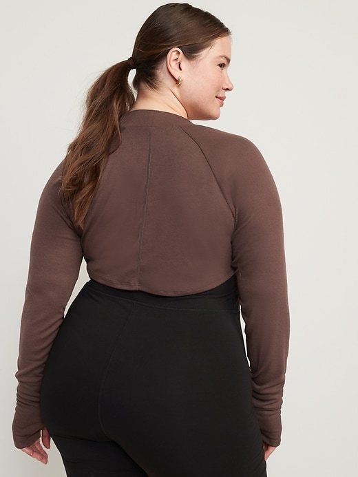 Image number 8 showing, Long-Sleeve UltraLite Rib-Knit Bolero Cardigan Sweater for Women