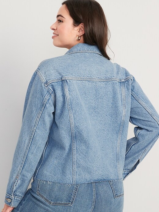 Image number 6 showing, Cut-Off Classic Non-Stretch Jean Jacket for Women