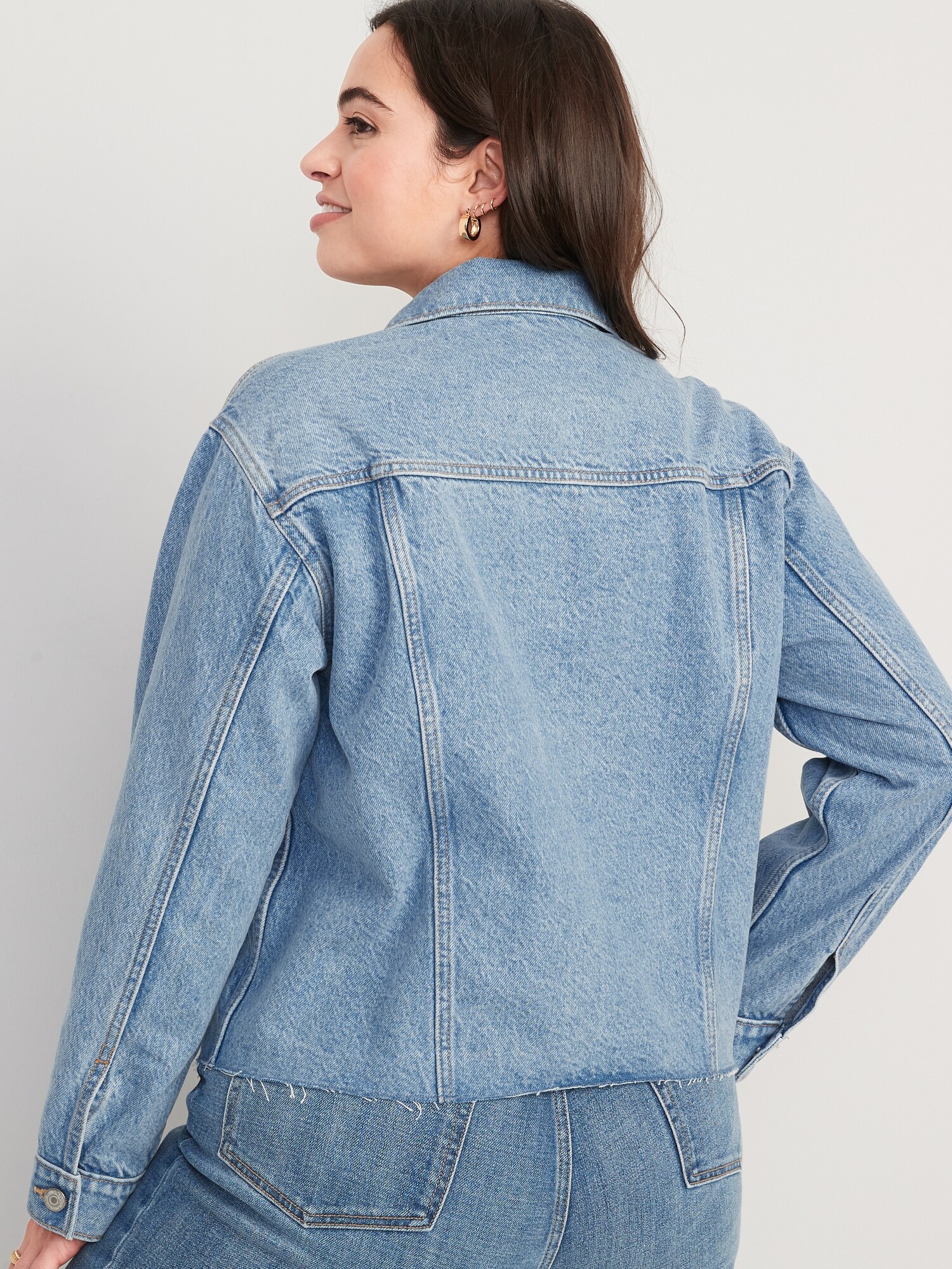 Cut-Off Classic Non-Stretch Jean Jacket for Women | Old Navy