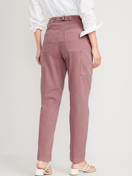 Image number 2 showing, High-Waisted Straight Canvas Workwear Pants for Women