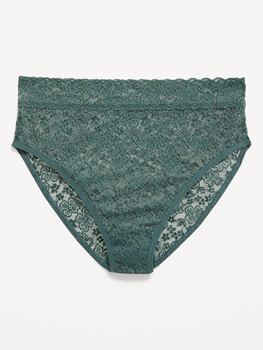 Image number 1 showing, High-Waisted French-Cut Lace Bikini Underwear