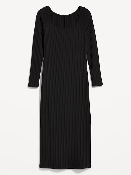 Image number 4 showing, Fitted Long-Sleeve Rib-Knit Midi Dress for Women