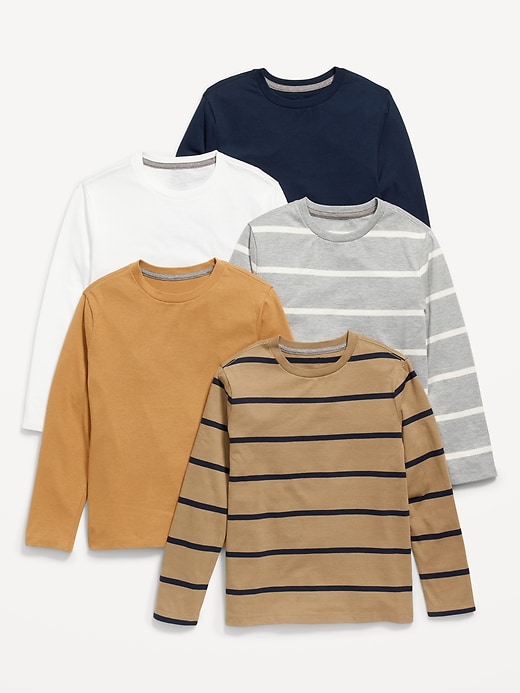 View large product image 1 of 2. Softest Printed Long-Sleeve T-Shirt 5-Pack for Boys