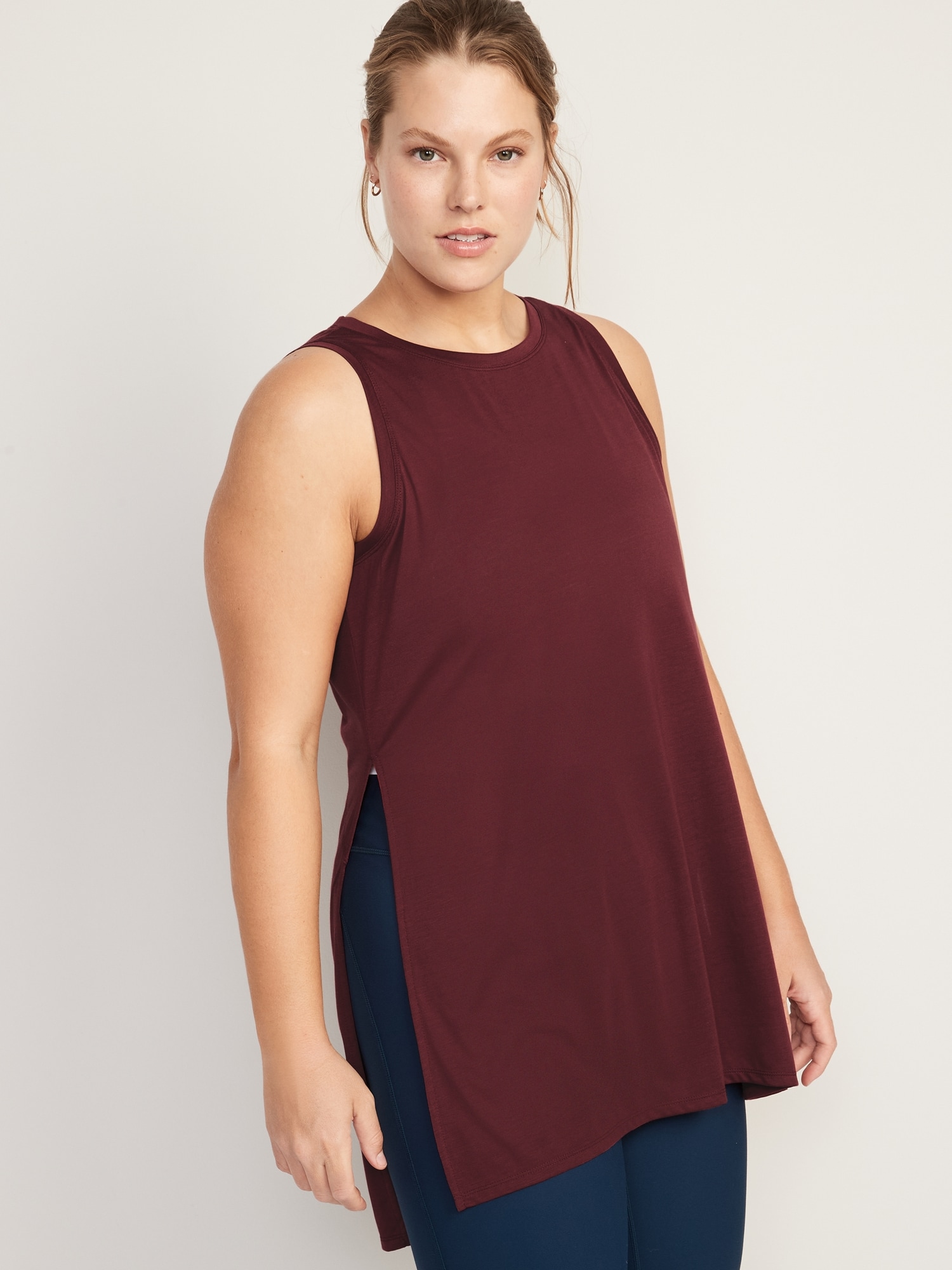 Sleeveless UltraLite Hi-Lo Tunic T-Shirt | Old Navy