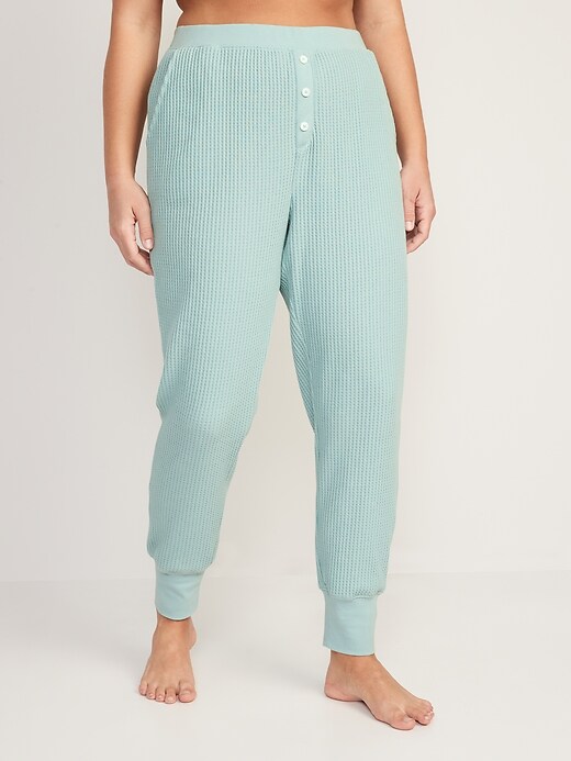 HighWaisted WaffleKnit Pajama Jogger Pants for Women Old Navy