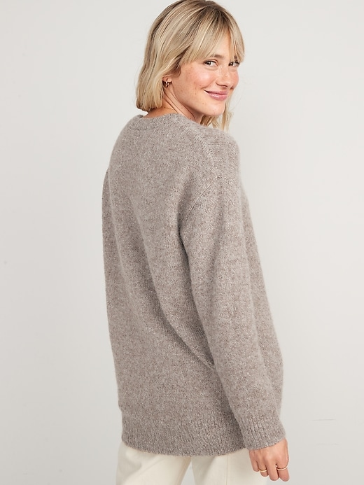 Image number 2 showing, Cozy Plush-Yarn Cocoon Tunic Sweater