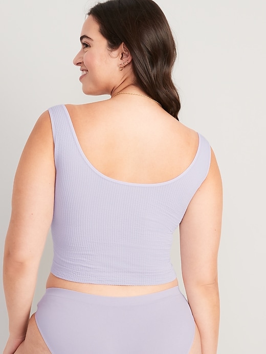 Image number 6 showing, Cropped Rib-Knit Seamless Cami Bra Top