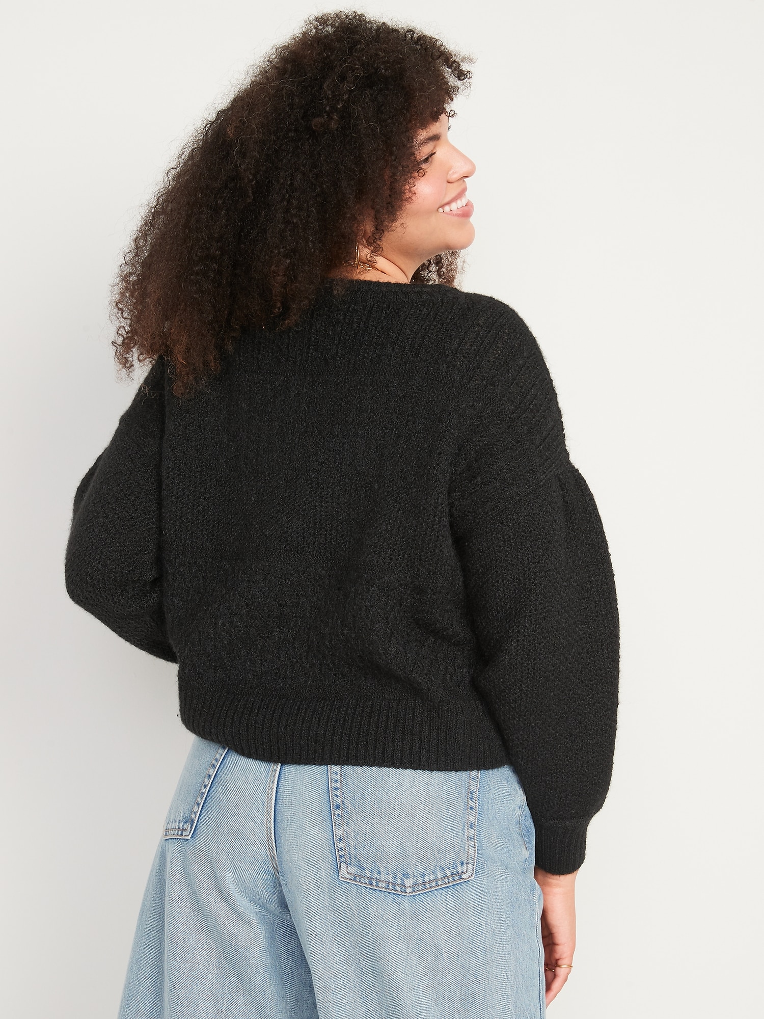 Cozy Plush-Yarn Textured-Knit Sweater | Old Navy