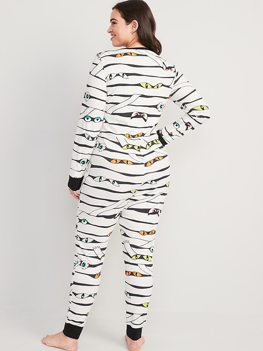 Image number 5 showing, Matching Printed One-Piece Pajamas