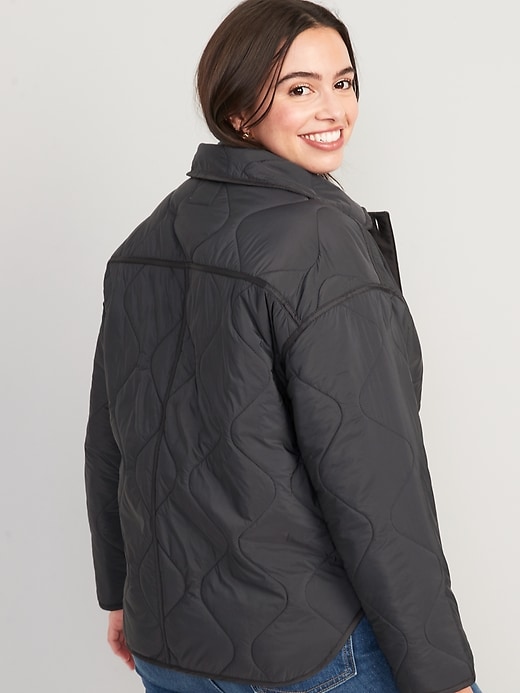Image number 5 showing, Oversized Quilted Utility Jacket for Women