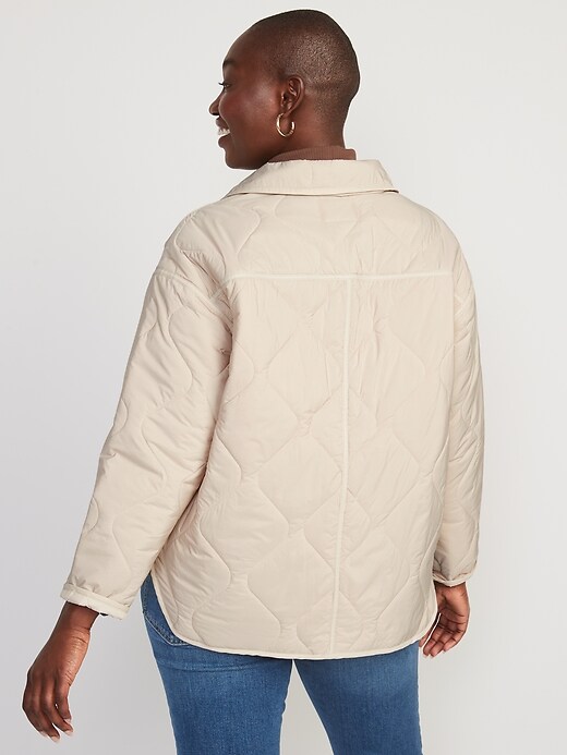 Image number 6 showing, Oversized Quilted Utility Jacket for Women