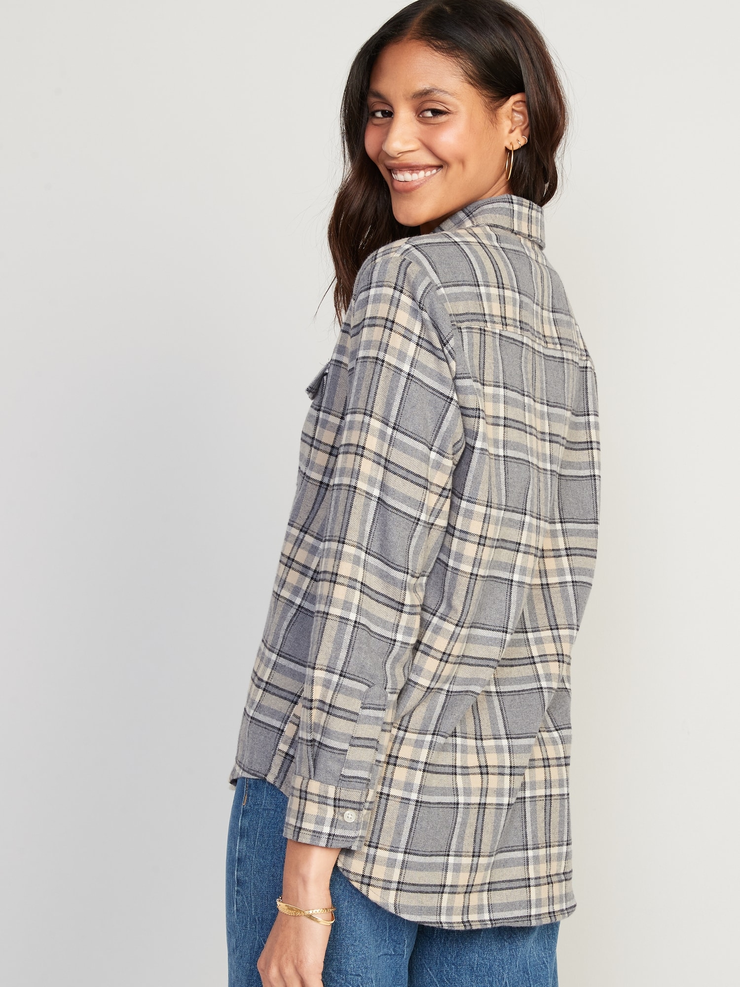 Flannel Boyfriend Tunic Shirt | Old Navy