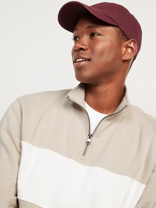 Image number 3 showing, Oversized Quarter-Zip Mock-Neck Color-Block Sweatshirt for Men
