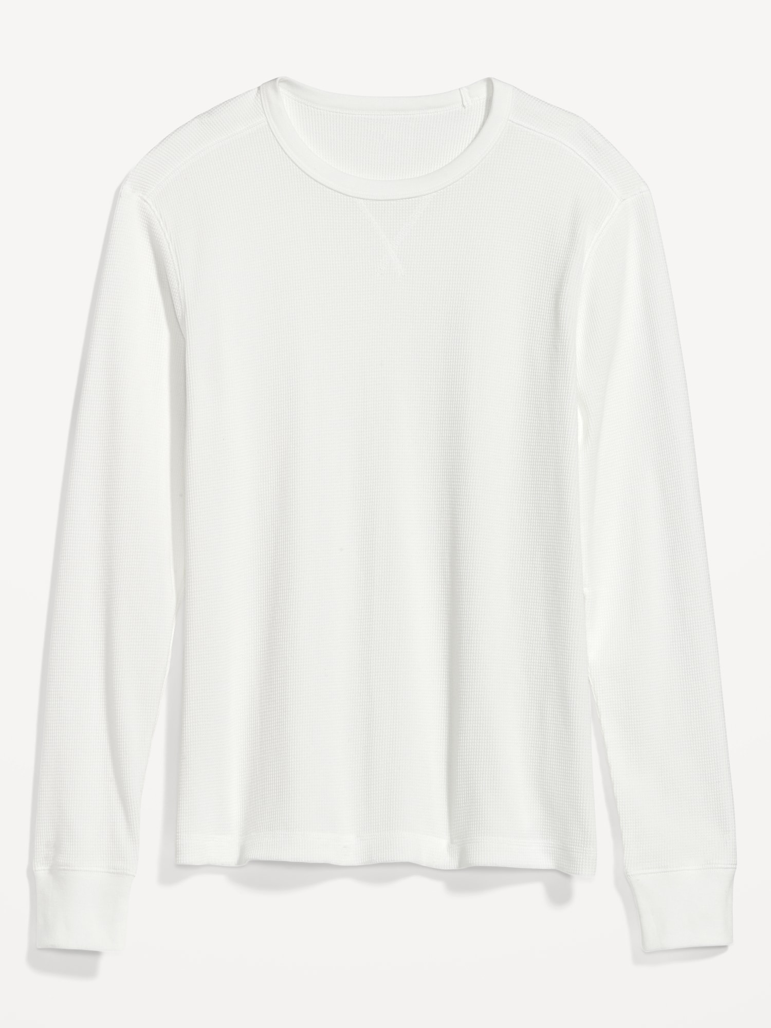 Old Navy Thermal-Knit Long-Sleeve T-Shirt for Men white. 1