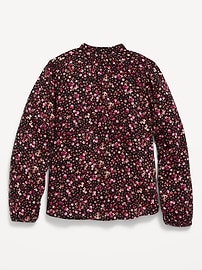 View large product image 3 of 3. Long-Sleeve Button-Front Printed Top for Girls