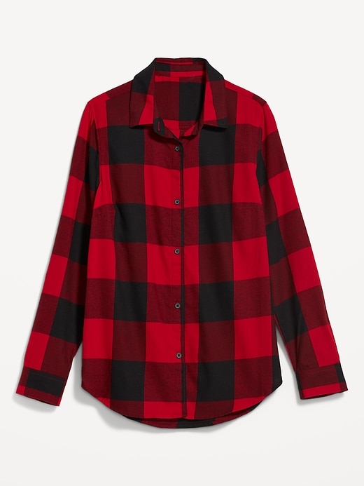 Image number 3 showing, Long-Sleeve Plaid Flannel Shirt for Women