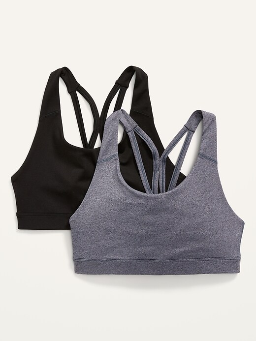 View large product image 1 of 2. Medium Support PowerPress Strappy Sports Bra 2-Pack 2X-4X