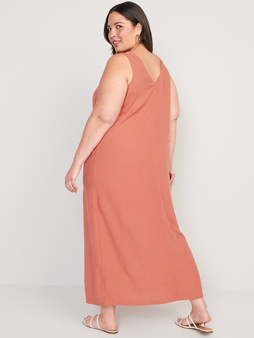 Image number 8 showing, Sleeveless Split-Front Maxi Shift Dress for Women