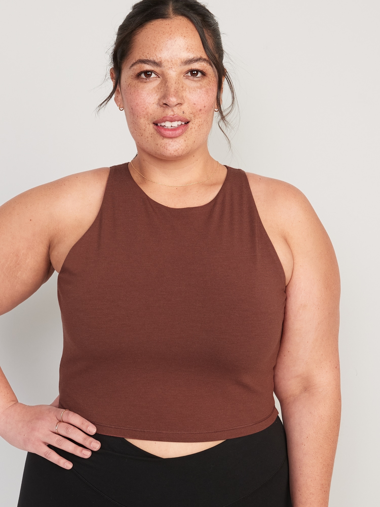 Old Navy PowerSoft Cropped Ribbed Shelf-Bra Tank Top