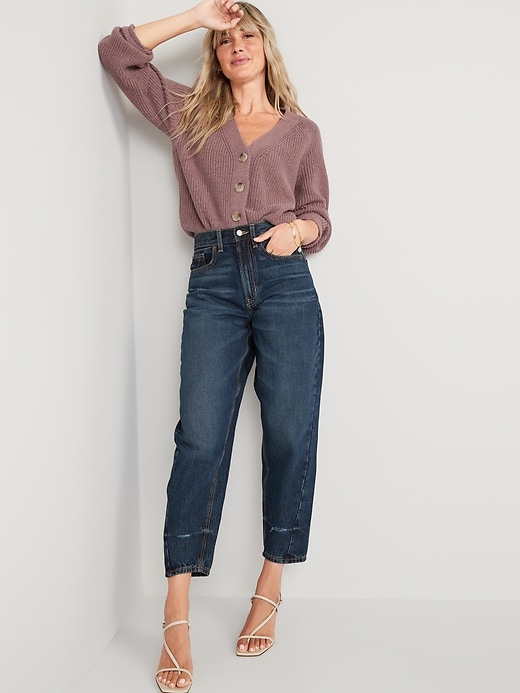 Image number 3 showing, Extra High-Waisted Non-Stretch Balloon Jeans for Women