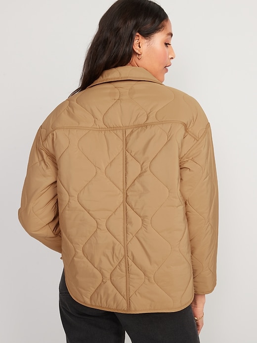 Image number 8 showing, Oversized Quilted Utility Jacket for Women