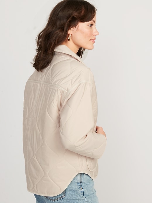 Image number 2 showing, Oversized Quilted Utility Jacket for Women